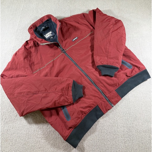 Lands' End Other - Lands‎ End Mens Nylon Fleece Jacket Size XL Burgundy Outdoors